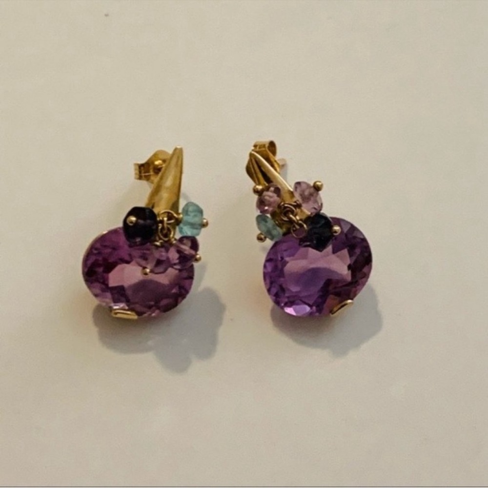 Ross Simons | Earrings | Amethyst Cluster Stud Earrings - Picture 13 of 14